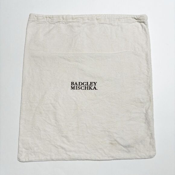 Badgley Mischka Dust Bag Shoes Handbag Purse Storage Travel Drawstring Off White - Picture 1 of 3